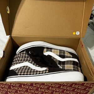 Vans Black and Brown Checkered Sneakers